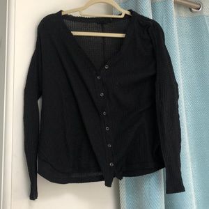 Black urban outfitter waffle knit top